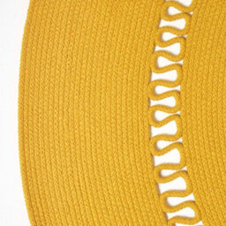 Homescapes Mustard Crochet Braided Rug 120Cm Round - thumbnail 3