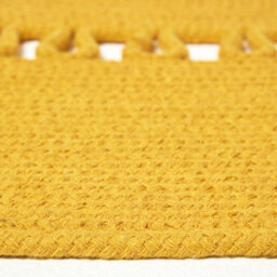 Homescapes Mustard Crochet Braided Rug 120Cm Round - thumbnail 4