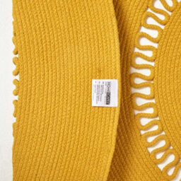 Homescapes Mustard Crochet Braided Rug 120Cm Round - thumbnail 5