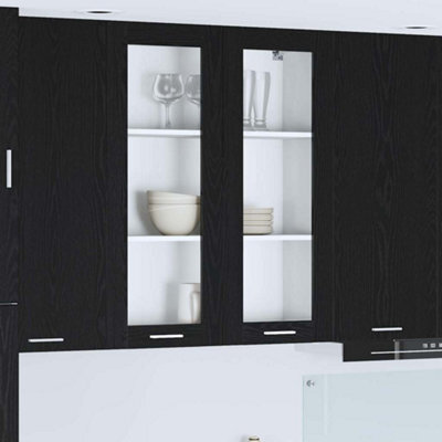 Walplus Hanging Cabinet Riga Black Oak 80 X 31 X 100 Cm Engineered Wood - image 1