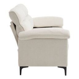 Living And Home 2-Seater White Chenille Upholstered Sofa - thumbnail 3