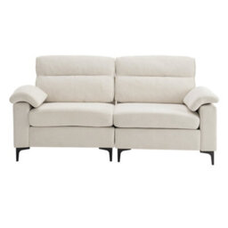 Living And Home 2-Seater White Chenille Upholstered Sofa - thumbnail 2