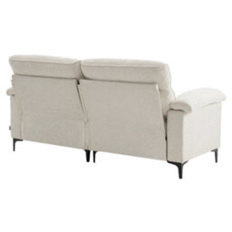 Living And Home 2-Seater White Chenille Upholstered Sofa - thumbnail 4