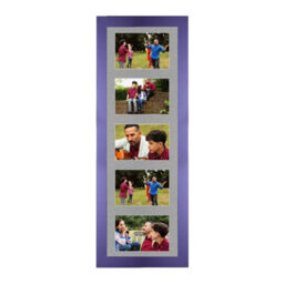 AK Frames 26X8 Purple Sleek Multi Photo Frame With Silver Mount - Holds 5 Apertures (5X) 6X4 Photos - thumbnail 1