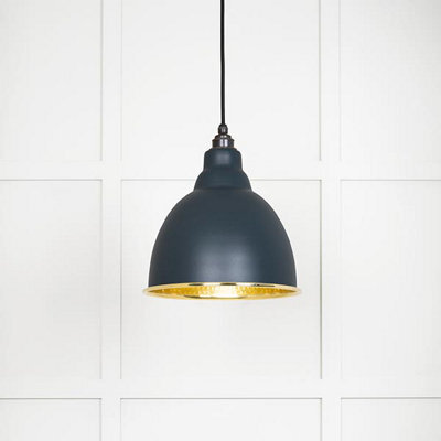 From the Anvil Hammered Brass Brindley Pendant In Soot - image 1