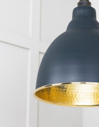 From the Anvil Hammered Brass Brindley Pendant In Soot - thumbnail 6
