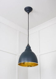 From the Anvil Hammered Brass Brindley Pendant In Soot - thumbnail 5