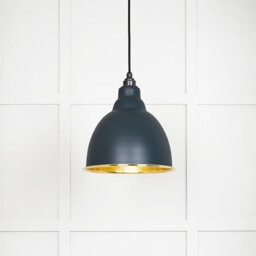 From the Anvil Hammered Brass Brindley Pendant In Soot - thumbnail 1