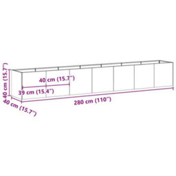 Berkfield Modern Planter Anthracite 280X40X40 Cm Cold-Rolled Steel - thumbnail 9