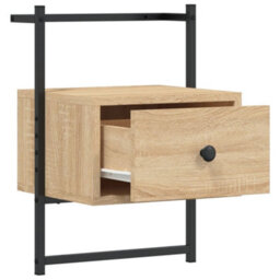 Berkfield Bedside Cabinet Wall-Mounted Sonoma Oak 35X30X51 Cm Engineered Wood - thumbnail 8