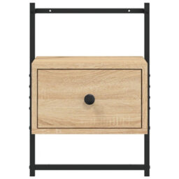 Berkfield Bedside Cabinet Wall-Mounted Sonoma Oak 35X30X51 Cm Engineered Wood - thumbnail 5
