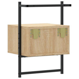 Berkfield Bedside Cabinet Wall-Mounted Sonoma Oak 35X30X51 Cm Engineered Wood - thumbnail 7