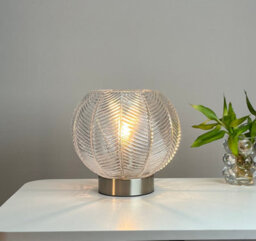 K Living Leaf Design Table Lamp In A Clear Finish With A Satin Nickel Base - thumbnail 3