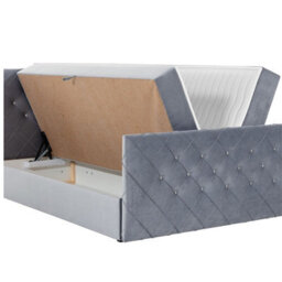 Malaga M Bedroom Upholstered Bed Mdf Laminated Board Hr Foam Bonell Spring Wooden Frame With Topper 180X200 Black - thumbnail 3