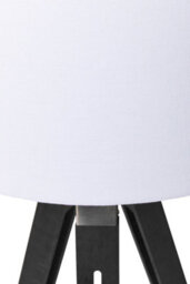Orsina Tripod Floor Lamp With Black Base, Cylindrical Shade Standing Lamp, Wooden Floor Lamp With Metal Bracing - thumbnail 5