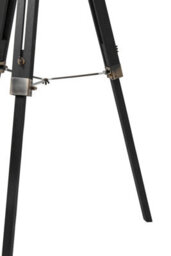 Orsina Tripod Floor Lamp With Black Base, Cylindrical Shade Standing Lamp, Wooden Floor Lamp With Metal Bracing - thumbnail 4