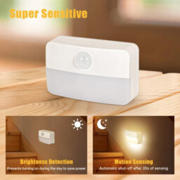 Amorly Set Of 8 Warm White Indoor Motion Sensor Stair Lights, Battery Operated Portable Led Night Light For Hallway, Bedroom, Steps - thumbnail 6