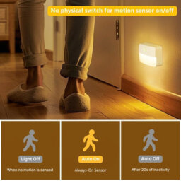 Amorly Set Of 8 Warm White Indoor Motion Sensor Stair Lights, Battery Operated Portable Led Night Light For Hallway, Bedroom, Steps - thumbnail 3