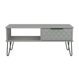 Anzio Matt Dusk Grey 1 Drawer Non-Extendable Coffee Table (H)925mm (W)407mm (D)410mm - thumbnail 2