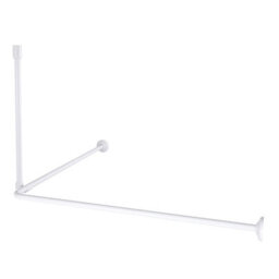 Cooke & Lewis Nira White Non-Extendable Angled Shower Curtain Rod (L)80Cm