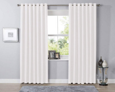 Blackout Curtains In White, 167Cm X 137Cm