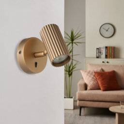 Eglo Portillo Aluminium & Steel Modern Wall Spotlight, Matte Brass - thumbnail 2