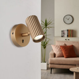 Eglo Portillo Aluminium & Steel Modern Wall Spotlight, Matte Brass