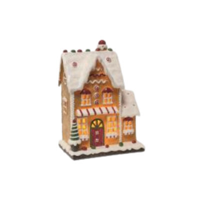 Led Light Up Gingerbread & Gum Drop Candy House Christmas Decoration - image 1