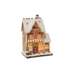 Led Light Up Gingerbread & Gum Drop Candy House Christmas Decoration