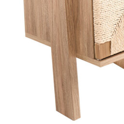 Wyld And Coco Tall Boho Bookcase Light Brown Particle Board With Paper Rope 85X35X181Cm - thumbnail 8