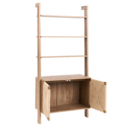 Wyld And Coco Tall Boho Bookcase Light Brown Particle Board With Paper Rope 85X35X181Cm - thumbnail 6