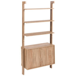 Wyld And Coco Tall Boho Bookcase Light Brown Particle Board With Paper Rope 85X35X181Cm - thumbnail 7