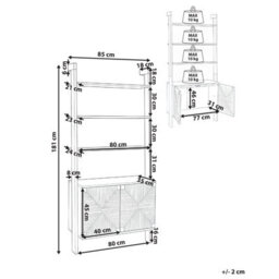 Wyld And Coco Tall Boho Bookcase Light Brown Particle Board With Paper Rope 85X35X181Cm - thumbnail 4