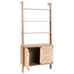 Wyld And Coco Tall Boho Bookcase Light Brown Particle Board With Paper Rope 85X35X181Cm - thumbnail 5