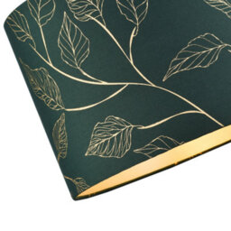 Happy Homewares Modern Forest Green Cotton Fabric Drum Lamp Shade With Gold Foil Floral Design - thumbnail 4