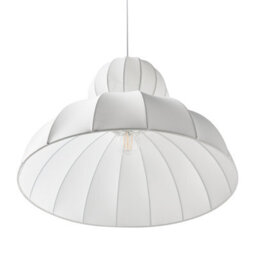 Beliani Faux Silk Pendant Lamp White - Adjustable Drop Ceiling Light For Dining And Living Rooms - thumbnail 5
