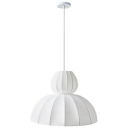 Beliani Faux Silk Pendant Lamp White - Adjustable Drop Ceiling Light For Dining And Living Rooms - thumbnail 2