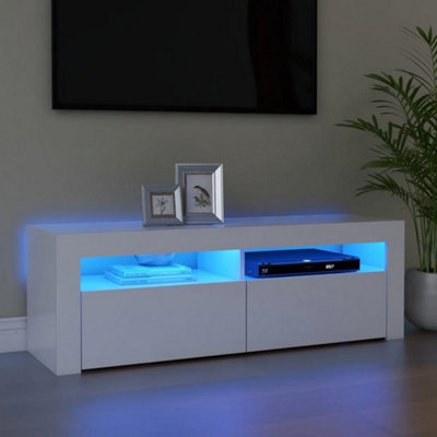 Berkfield Tv Cabinet With Led Lights White 120X35X40 Cm - image 1