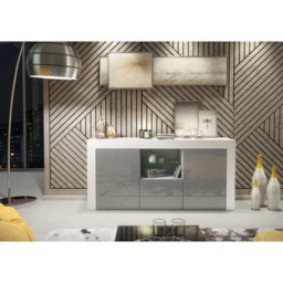 Creative Furniture Aurora Sideboard 145Cm - White & Grey Gloss Doors - thumbnail 2
