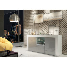 Creative Furniture Aurora Sideboard 145Cm - White & Grey Gloss Doors - thumbnail 6