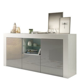 Creative Furniture Aurora Sideboard 145Cm - White & Grey Gloss Doors - thumbnail 8