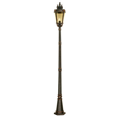 Weathered Bronze Outdoor Ip44 Lamp Post With Led E27 Bulb