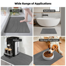 Fino Stone Stone Bath Mat - Super Absorbent Quick-Dry Diatomite Bath Mat, Non-Slip Bathroom Floor Mat With Anti-Slip Pad - thumbnail 2