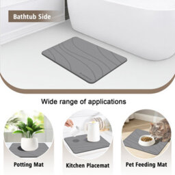 Fino Stone Stone Bath Mat - Super Absorbent Quick-Dry Diatomite Bath Mat, Non-Slip Bathroom Floor Mat With Anti-Slip Pad - thumbnail 8