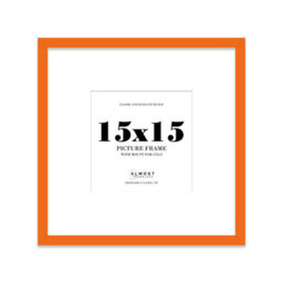 "15X15"" Orange Picture Frame - 15X15"" Square Frame With 12X12"" Mount For 15X15""/12X12"" Pictures Art Deco Style Thin Edge, 1 Pack" - thumbnail 1