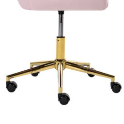 Beliani Desk Chair Leloria Velvet Pastel Pink - thumbnail 8