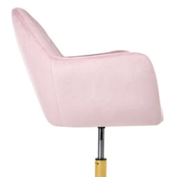 Beliani Desk Chair Leloria Velvet Pastel Pink - thumbnail 7