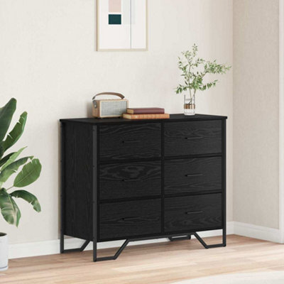Walplus Chest Of Drawers Black Oak 91 X 35.5 X 74.5 Cm Engineered Wood - image 1