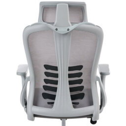 Wyld And Coco Grey Mesh Ergonomic High-Back Office Chair With Adjustable Headrest And Tilting Backrest - thumbnail 4