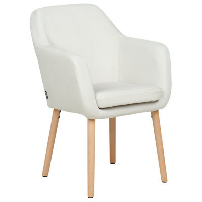 Beliani Dining Chair Yorkville Ii Velvet Off-White - image 1